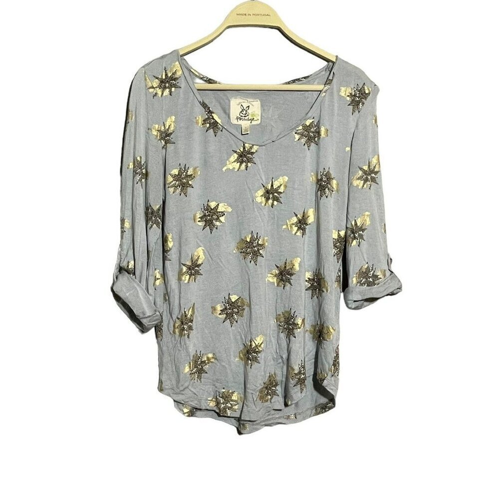 Anthropologie Porridge Sullivan Anlyan Blouse Vneck Women Sz S Star Loose Relax